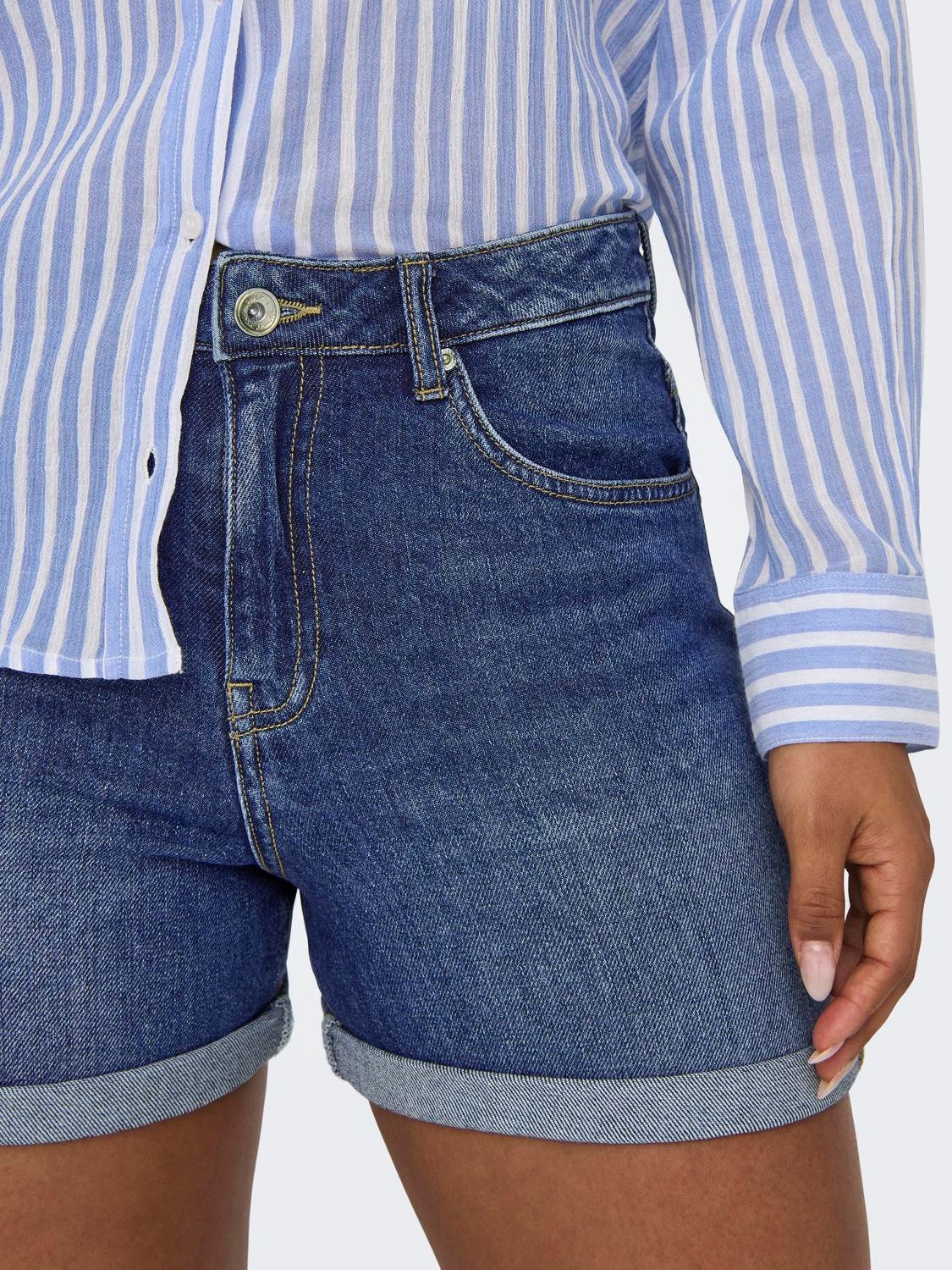 ONLY Mini denim shorts -Medium Blue Denim - 15321381