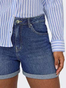 ONLY Shorts Regular Fit Ourlets repliés -Medium Blue Denim - 15321381
