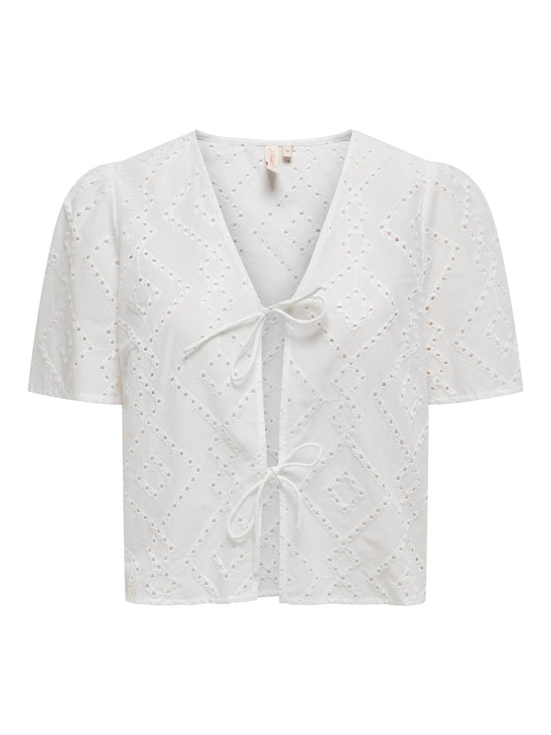 ONLY Top with tie string -Bright White - 15321391