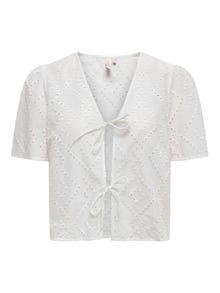ONLY Top with tie string -Bright White - 15321391