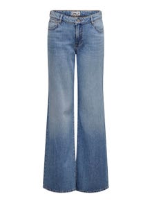 ONLY ONLBRITNEY LOW waist WIDE Jeans -Medium Blue Denim - 15321397