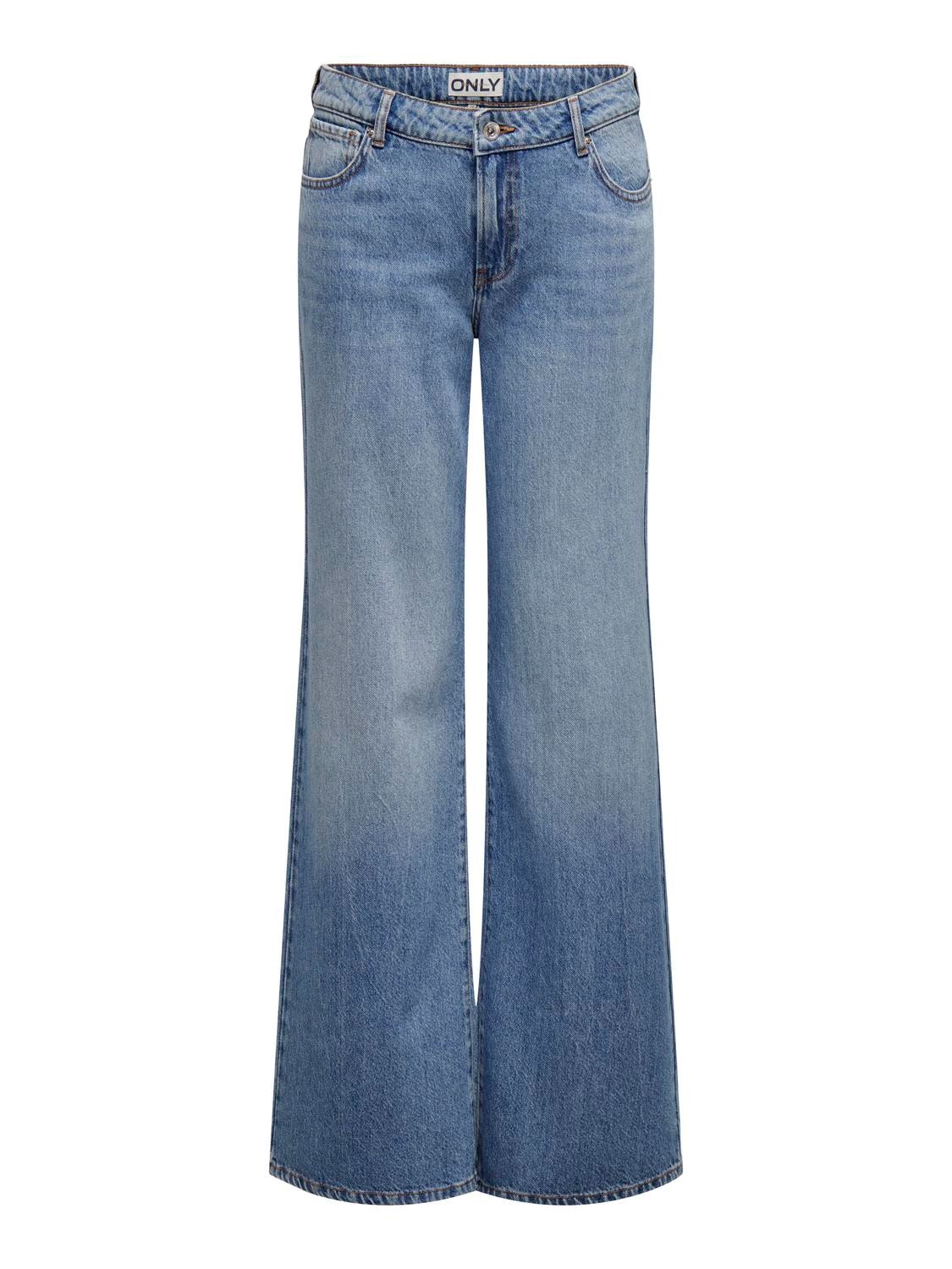 ONLY Wide Leg Fit Lav midje Jeans -Medium Blue Denim - 15321397