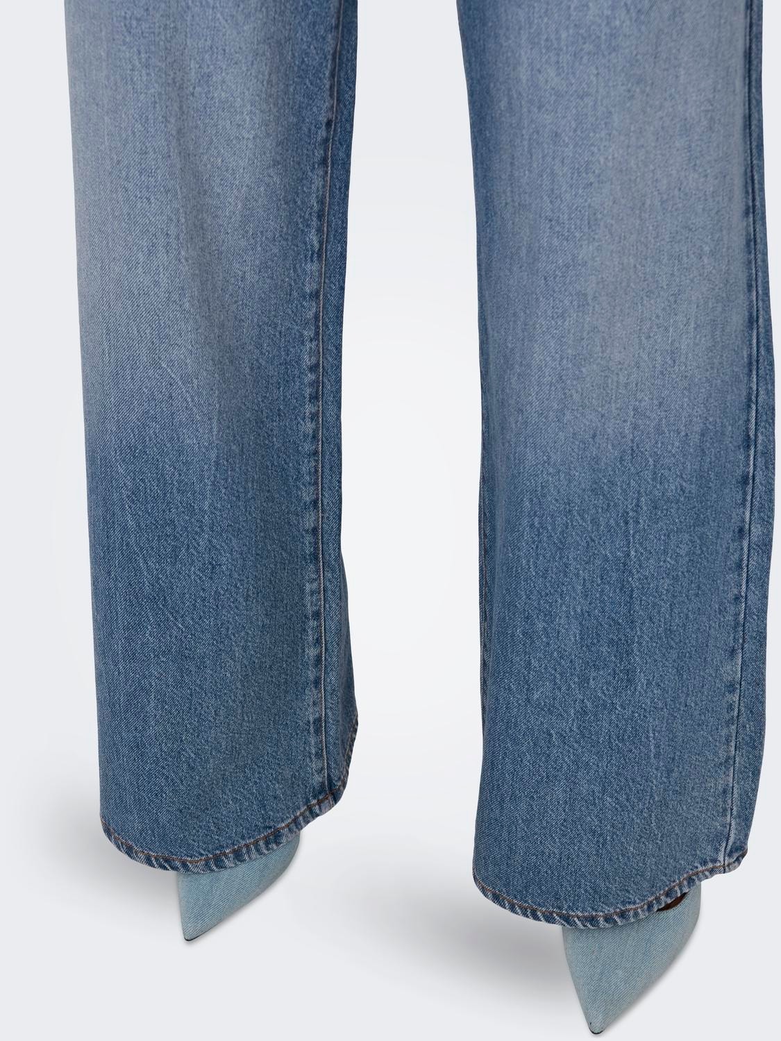 ONLY Wide Leg Fit Low waist Jeans -Medium Blue Denim - 15321397