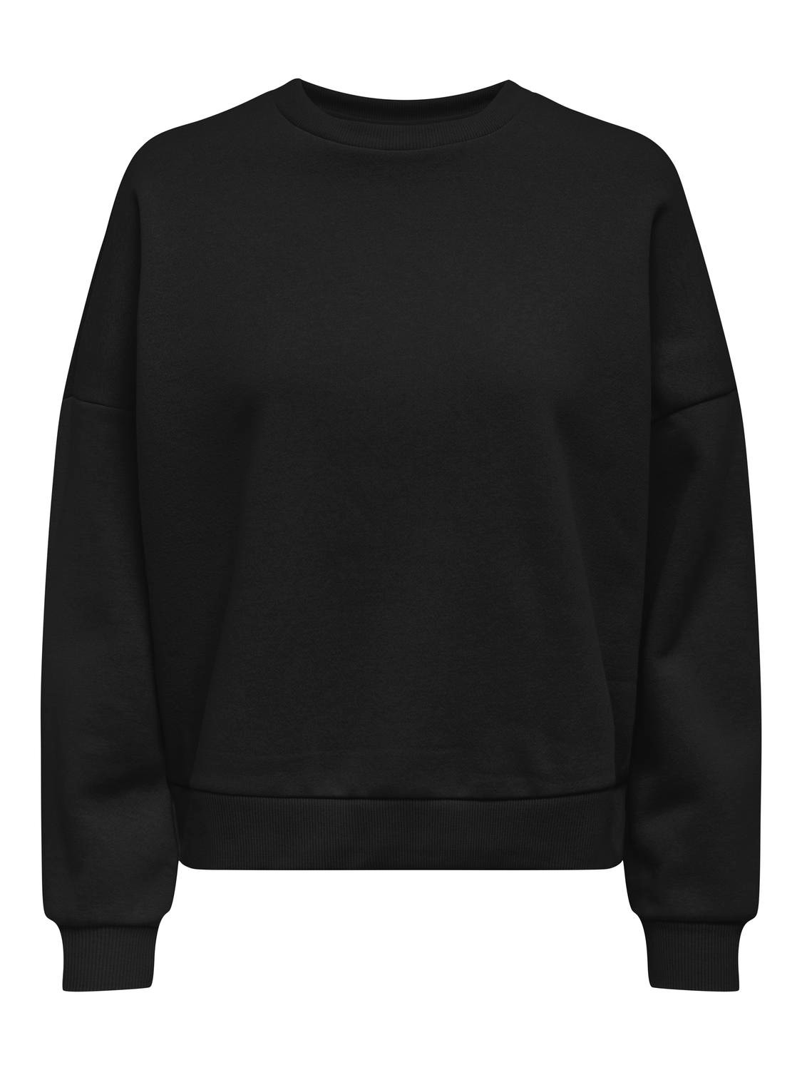 ONLY Regular Fit Round Neck Dropped shoulders Sweatshirt -Black - 15321400