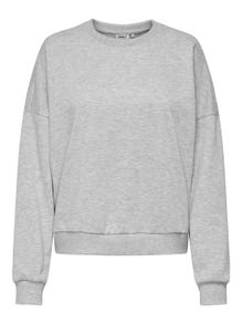ONLY Sweat-shirt Regular Fit Col rond Épaules tombantes -Light Grey Melange - 15321400