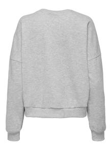 ONLY Sweat-shirt Regular Fit Col rond Épaules tombantes -Light Grey Melange - 15321400