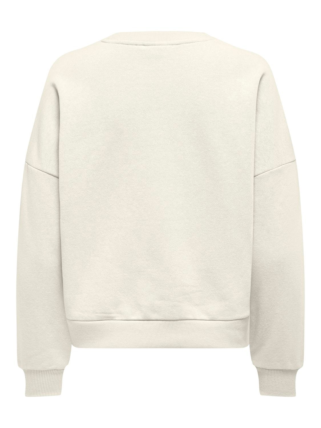 ONLY Ensfarvet sweatshirt -Birch - 15321400