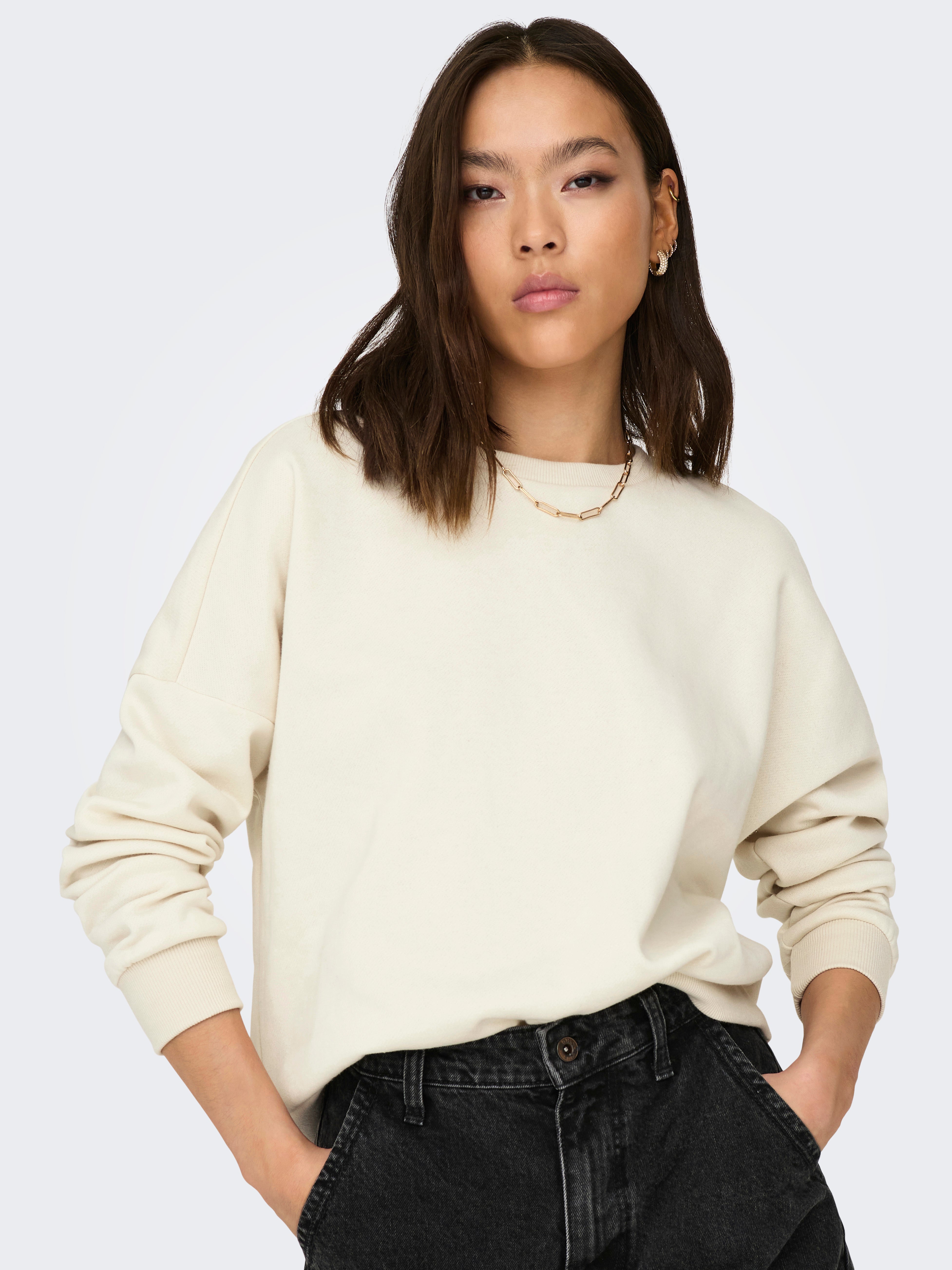 Solid color sweatshirt | Light Grey | ONLY®