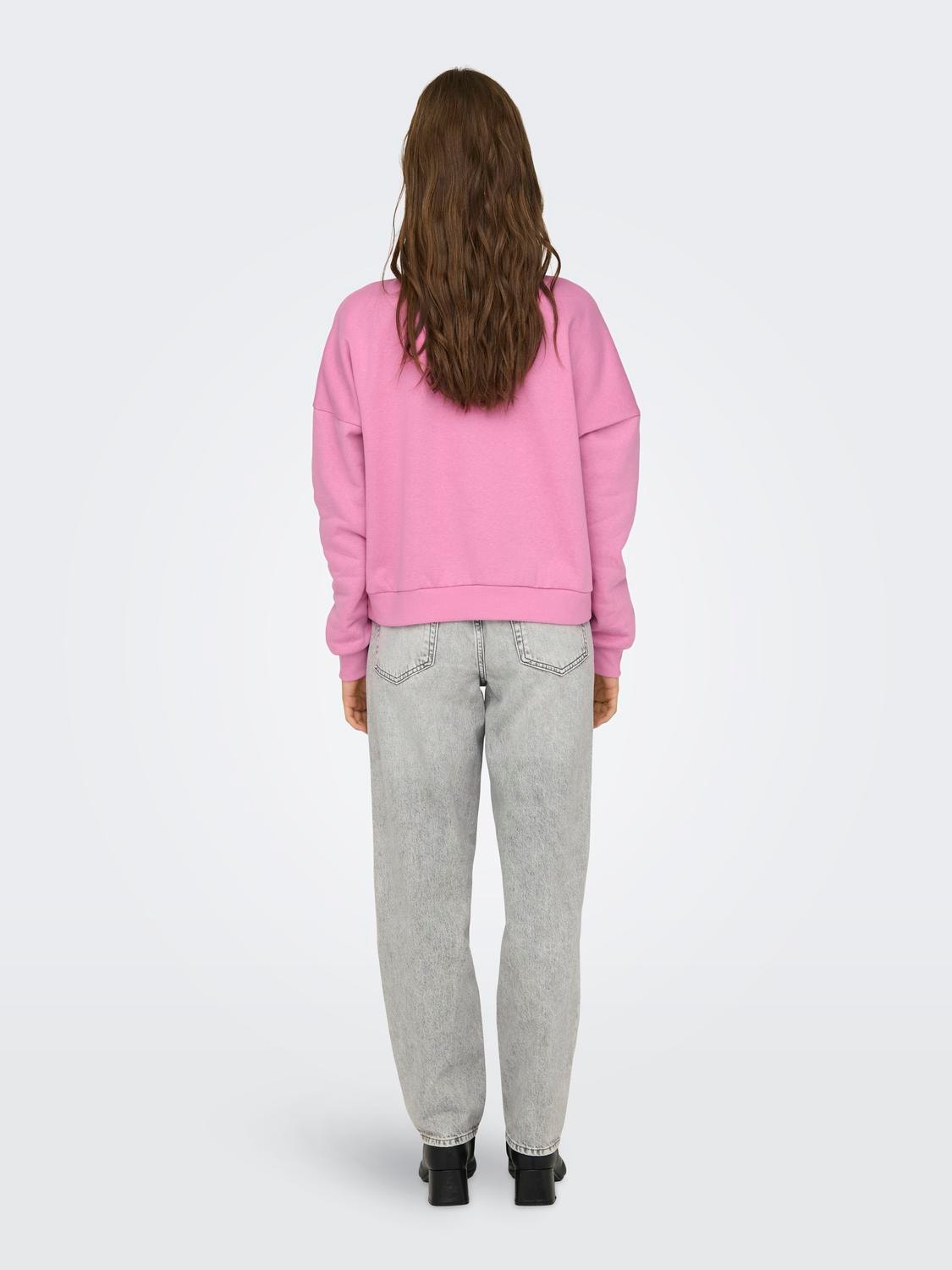 ONLY Ensfarvet sweatshirt -Fuchsia Pink - 15321400