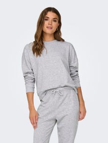 ONLY Regular fit O-hals Verlaagde schoudernaden Sweatshirt -Light Grey Melange - 15321400