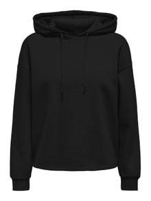 ONLY Regular fit Hoodie Verlaagde schoudernaden Sweatshirt -Black - 15321401