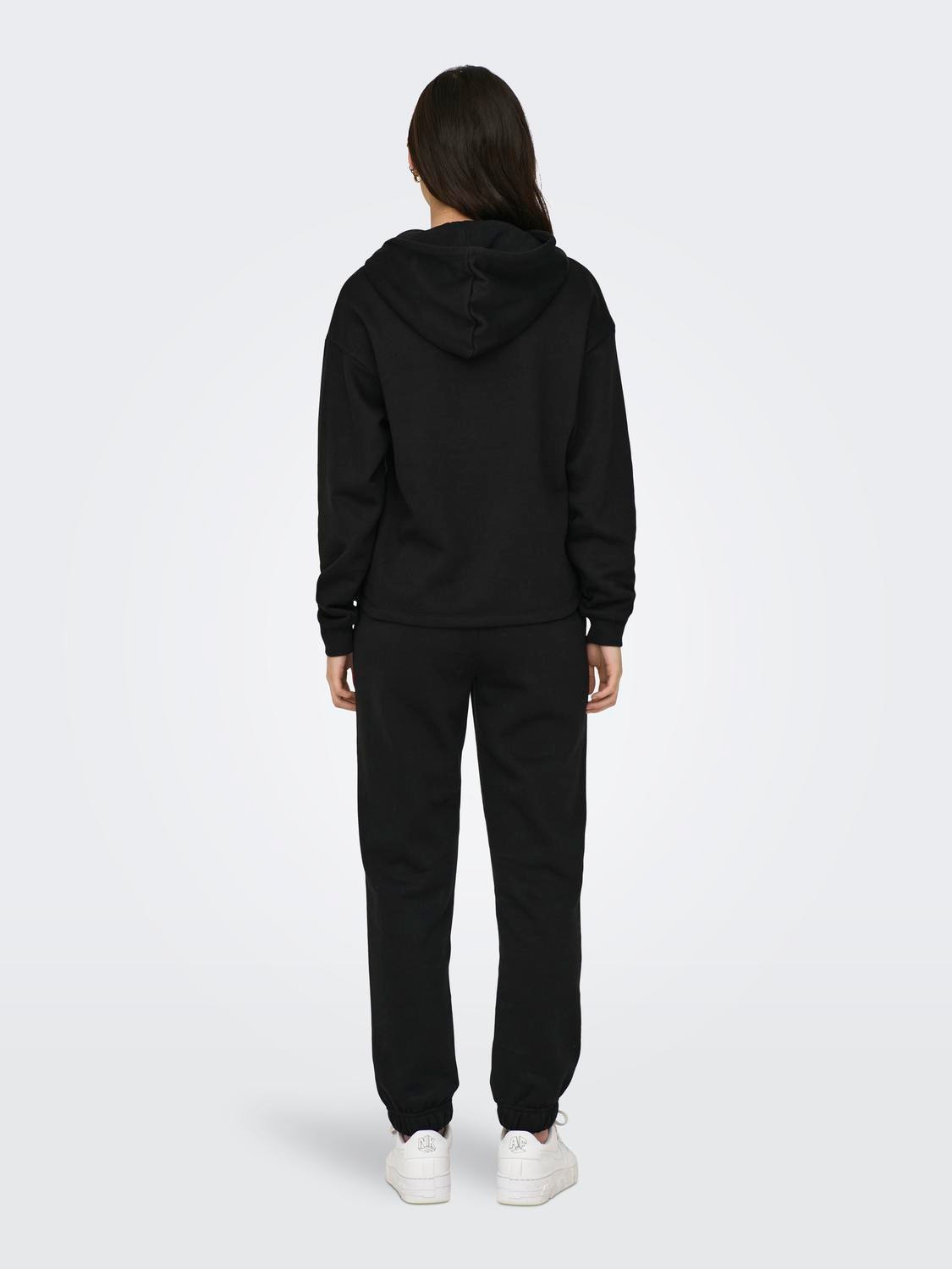 ONLY Regular fit Hoodie Verlaagde schoudernaden Sweatshirt -Black - 15321401