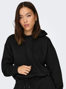 ONLY Solid color hoodie -Black - 15321401