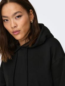 ONLY Solid color hoodie -Black - 15321401