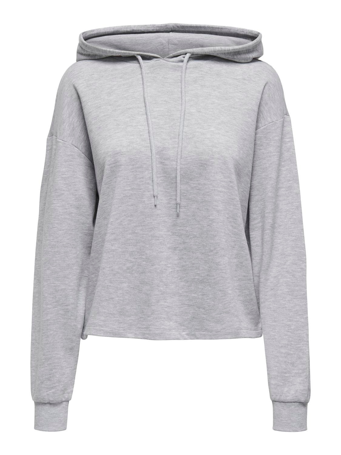 ONLY Solid color hoodie -Light Grey Melange - 15321401