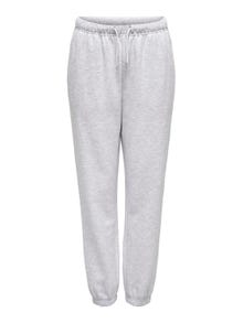 ONLY Regular Fit Elasticated hems Trousers -Light Grey Melange - 15321402
