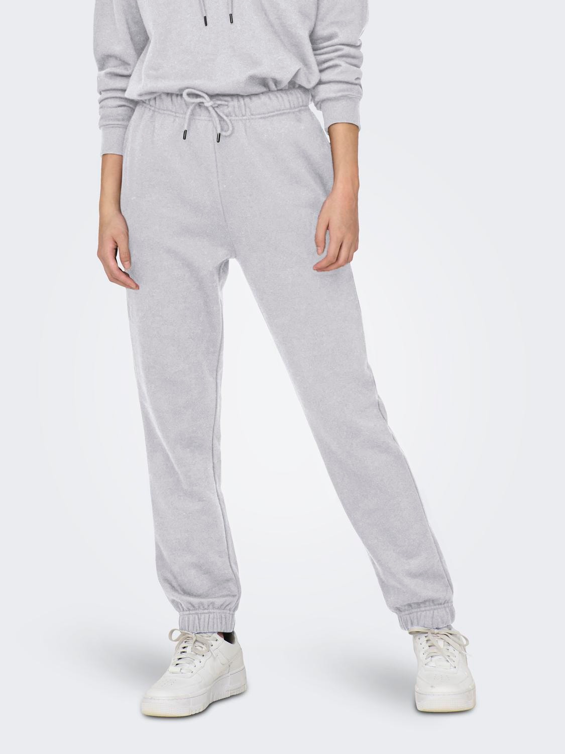 ONLY Pantalones Corte regular Detalle elástico -Light Grey Melange - 15321402