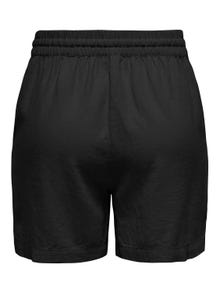 ONLY High waisted linen shorts -Black - 15321518