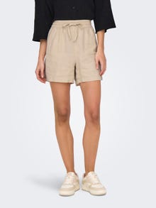 ONLY Normal geschnitten Hohe Taille Shorts -Oatmeal - 15321518