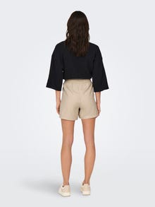ONLY High waisted linen shorts -Oatmeal - 15321518