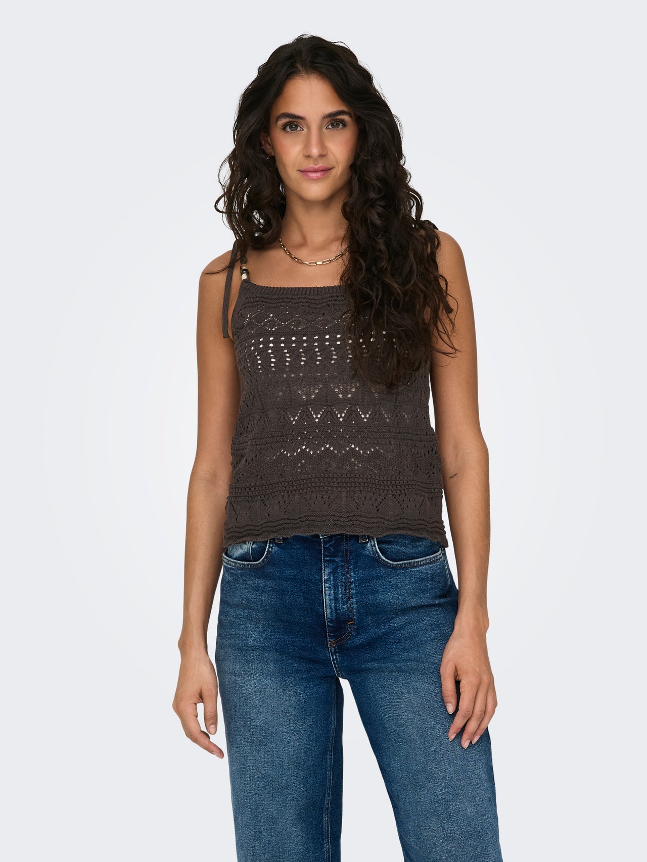 ONLY o-neck knitted top -Mulch - 15321543