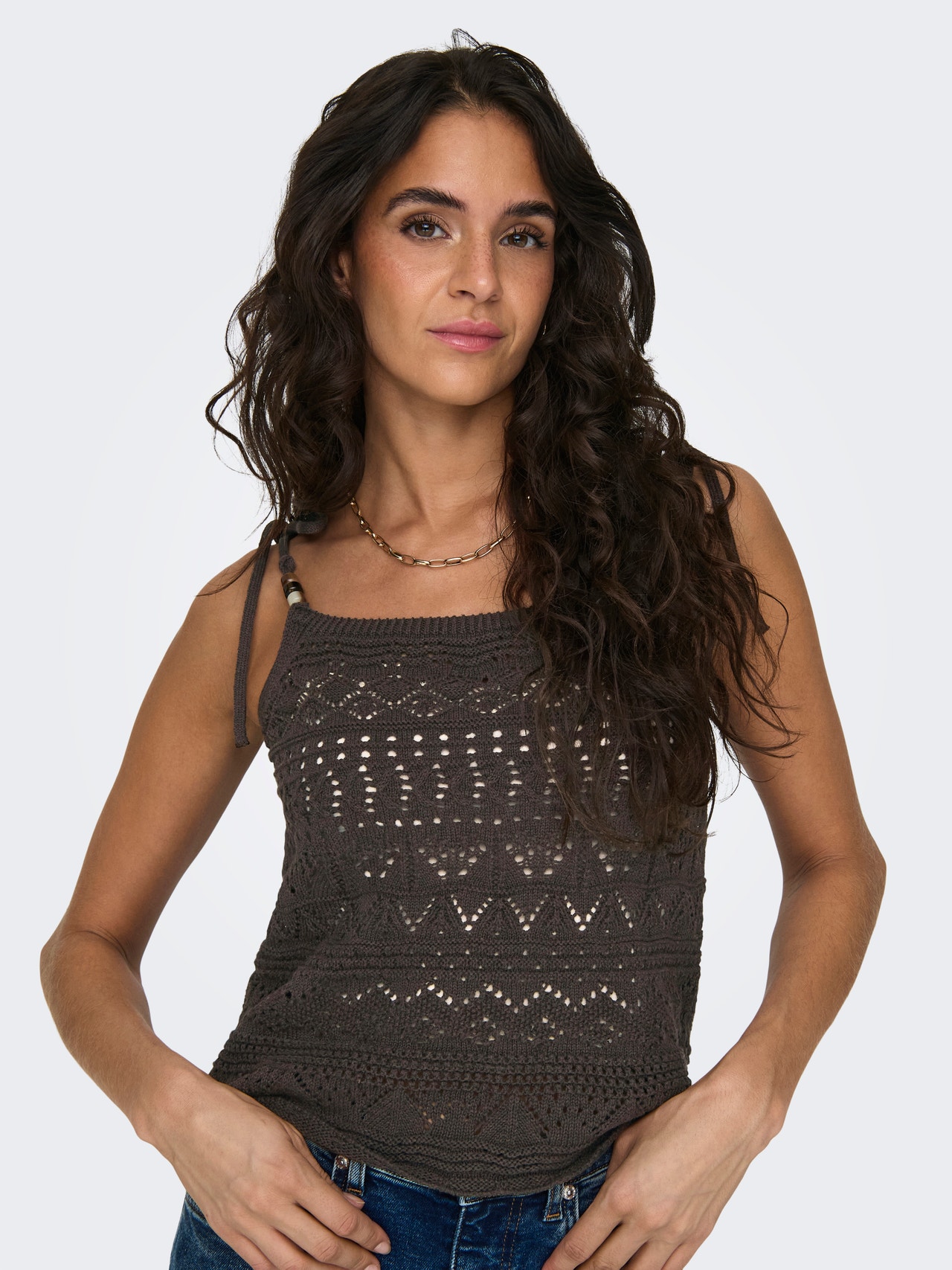 ONLY o-neck knitted top -Mulch - 15321543