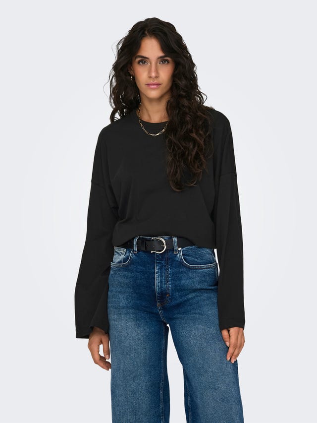 ONLY Tops Regular Fit Col rond Épaules tombantes - 15321733