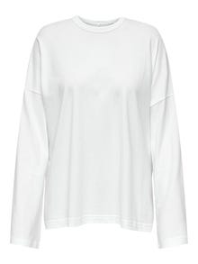 ONLY Regular Fit Round Neck Dropped shoulders Top -White - 15321733