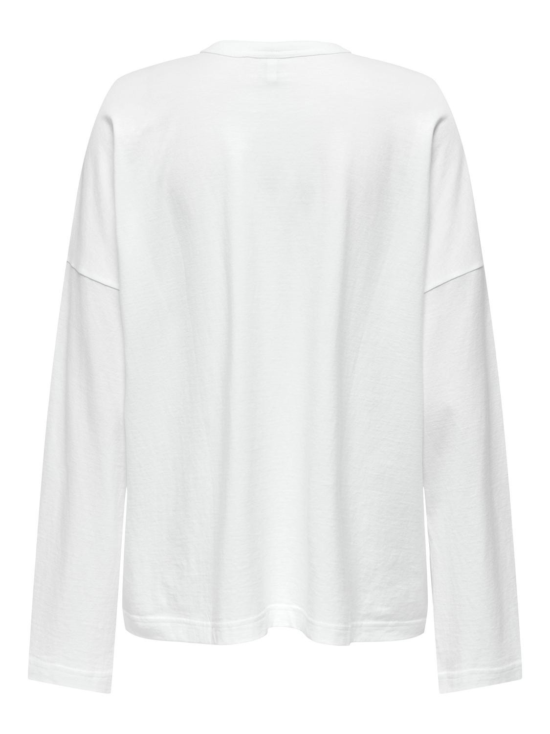 ONLY Solid colored o-neck top -White - 15321733