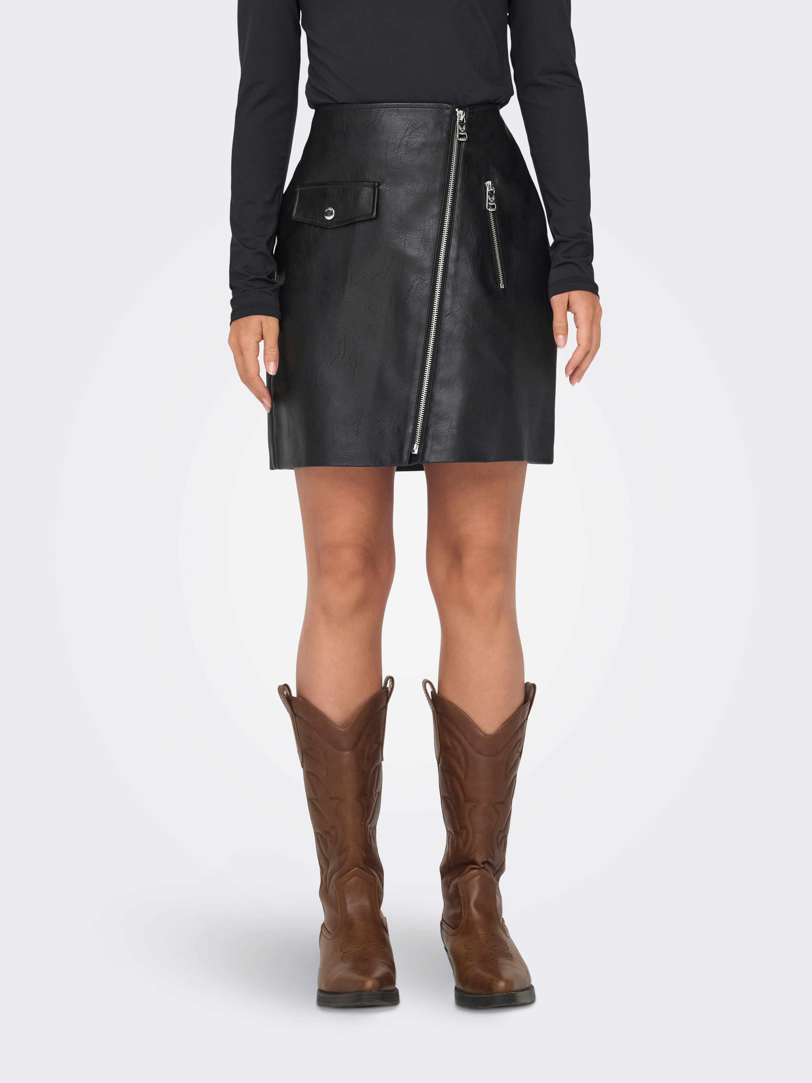 Onlvera Minirock Aus Kunstleder