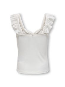 ONLY Rib top with frills -Cloud Dancer - 15321982