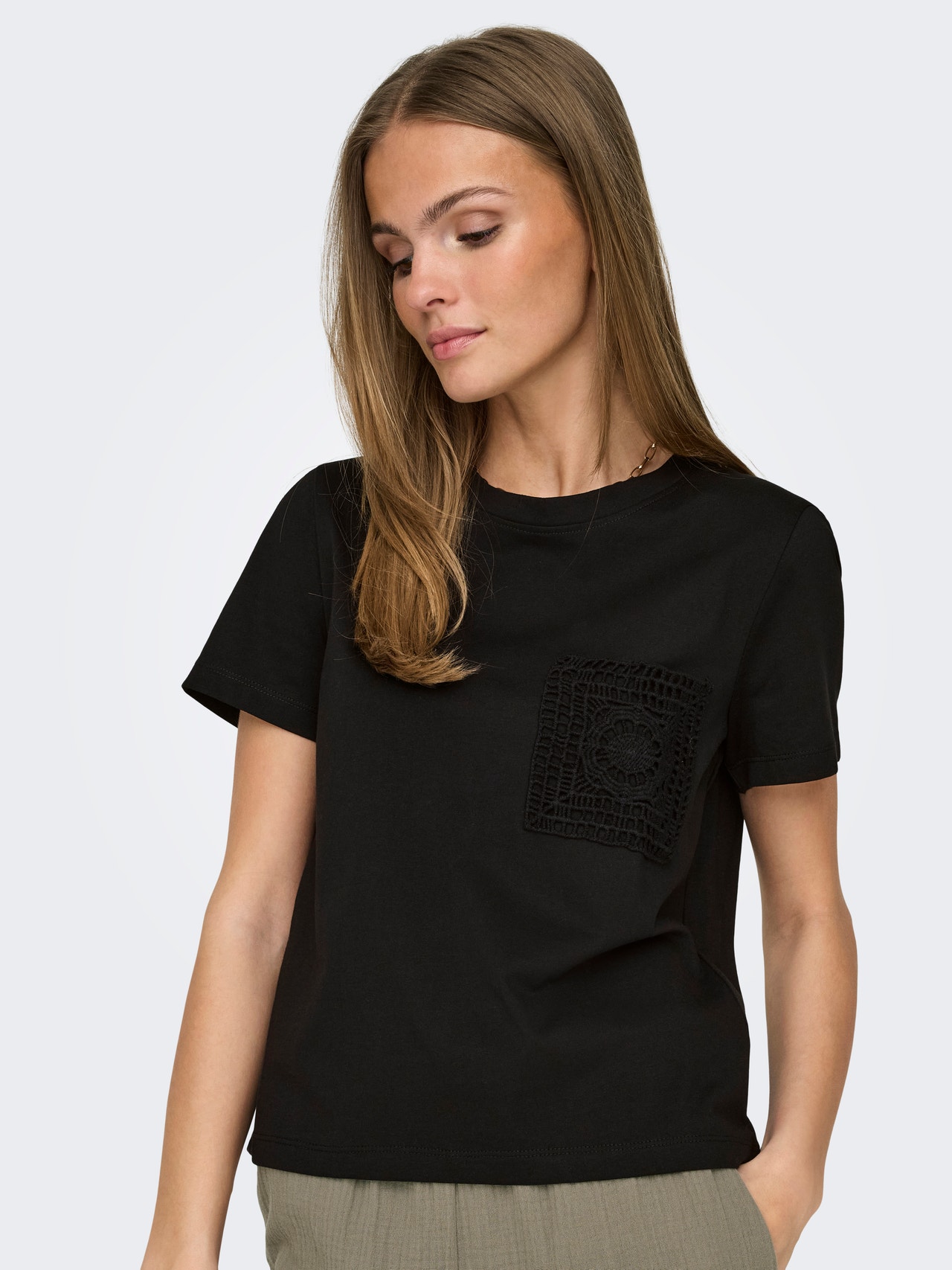 ONLY Tops Regular Fit Col rond -Black - 15322073