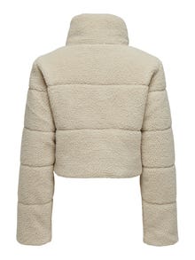 ONLY High neck teddy jacket -Pumice Stone - 15322080