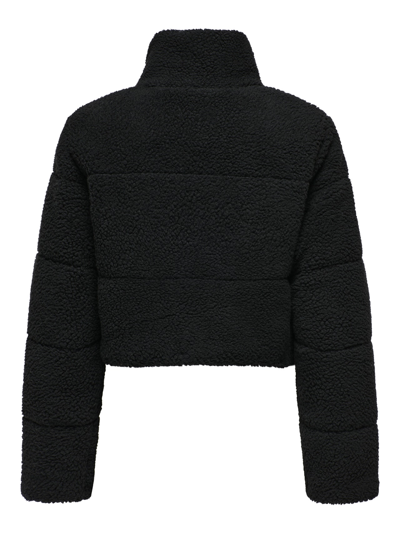 ONLY High neck teddy jacket -Black - 15322080