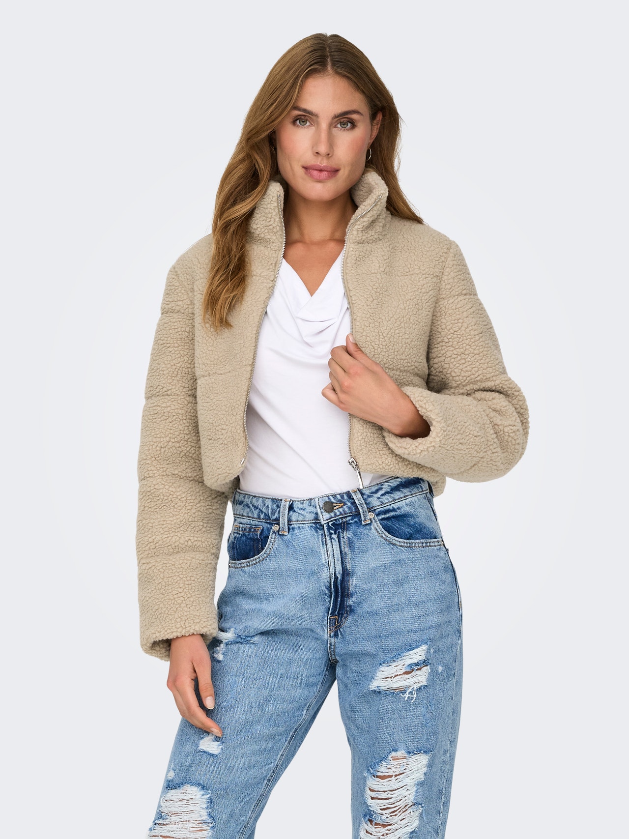 ONLY High neck Quilted Jacket -Humus - 15322080