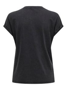 ONLY O-neck t-shirt with print -Black - 15322100