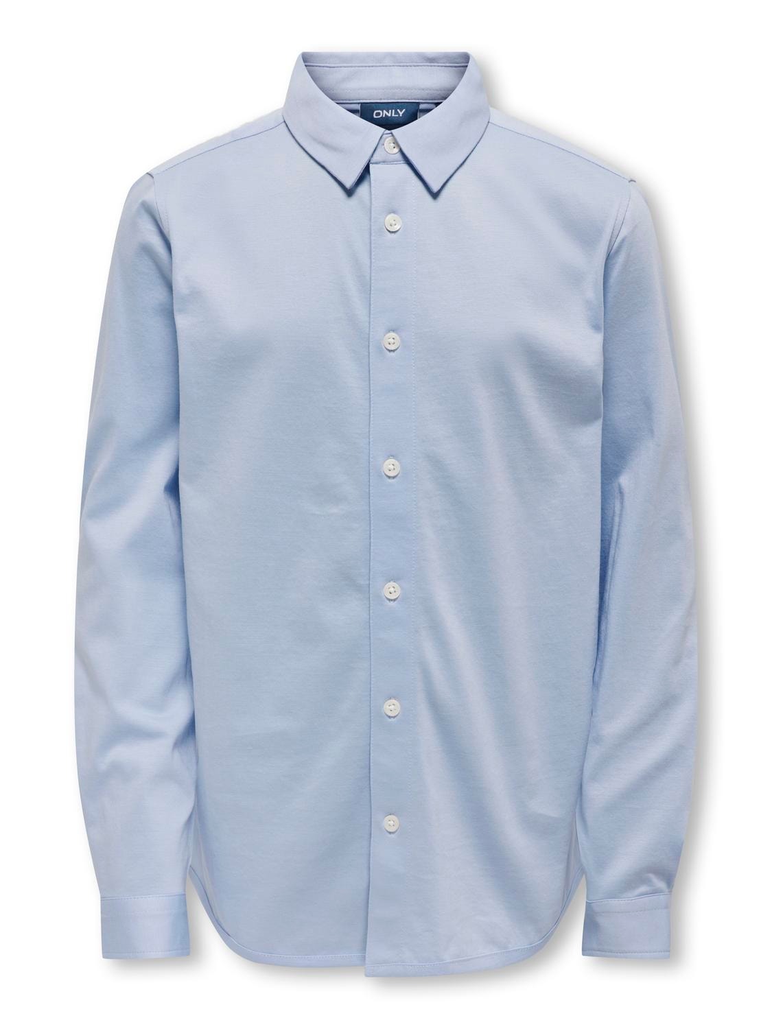 ONLY Ensfarvet skjorte  -Cashmere Blue - 15322134