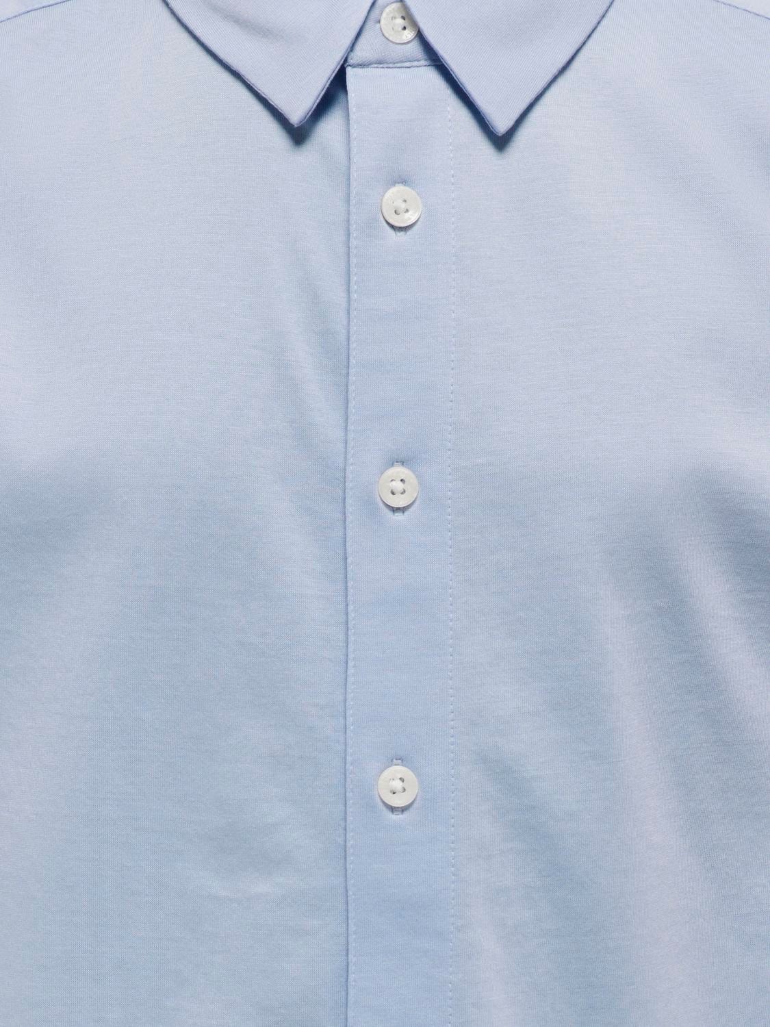 ONLY Ensfarvet skjorte  -Cashmere Blue - 15322134