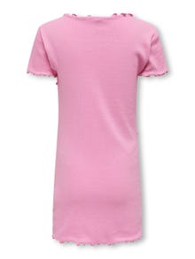ONLY Tight Fit Round Neck Short dress -Begonia Pink - 15322221