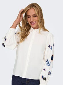 ONLY Shirt with ballon sleeves -Cloud Dancer - 15322227