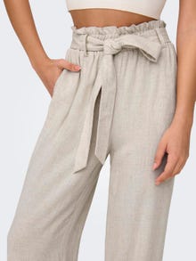ONLY High waisted linen pants -Moonbeam - 15322259