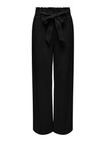 ONLY Pantalons Straight Fit Taille haute -Black - 15322259