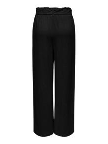 ONLY Pantalons Straight Fit Taille haute -Black - 15322259