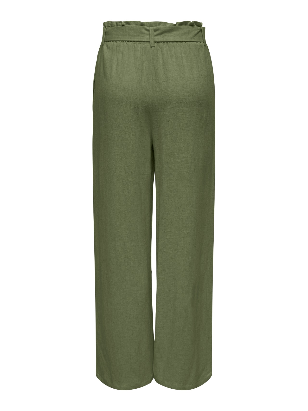 ONLY Pantalons Straight Fit Taille haute -Deep Lichen Green - 15322259