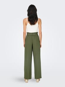 ONLY Straight Fit High waist Trousers -Deep Lichen Green - 15322259