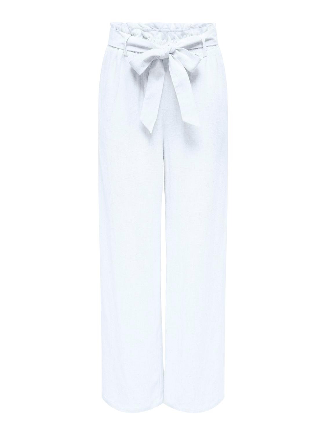 ONLY Straight Fit High waist Trousers -Bright White - 15322259