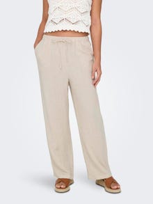 ONLY Straight Fit Mid waist Trousers -Moonbeam - 15322263