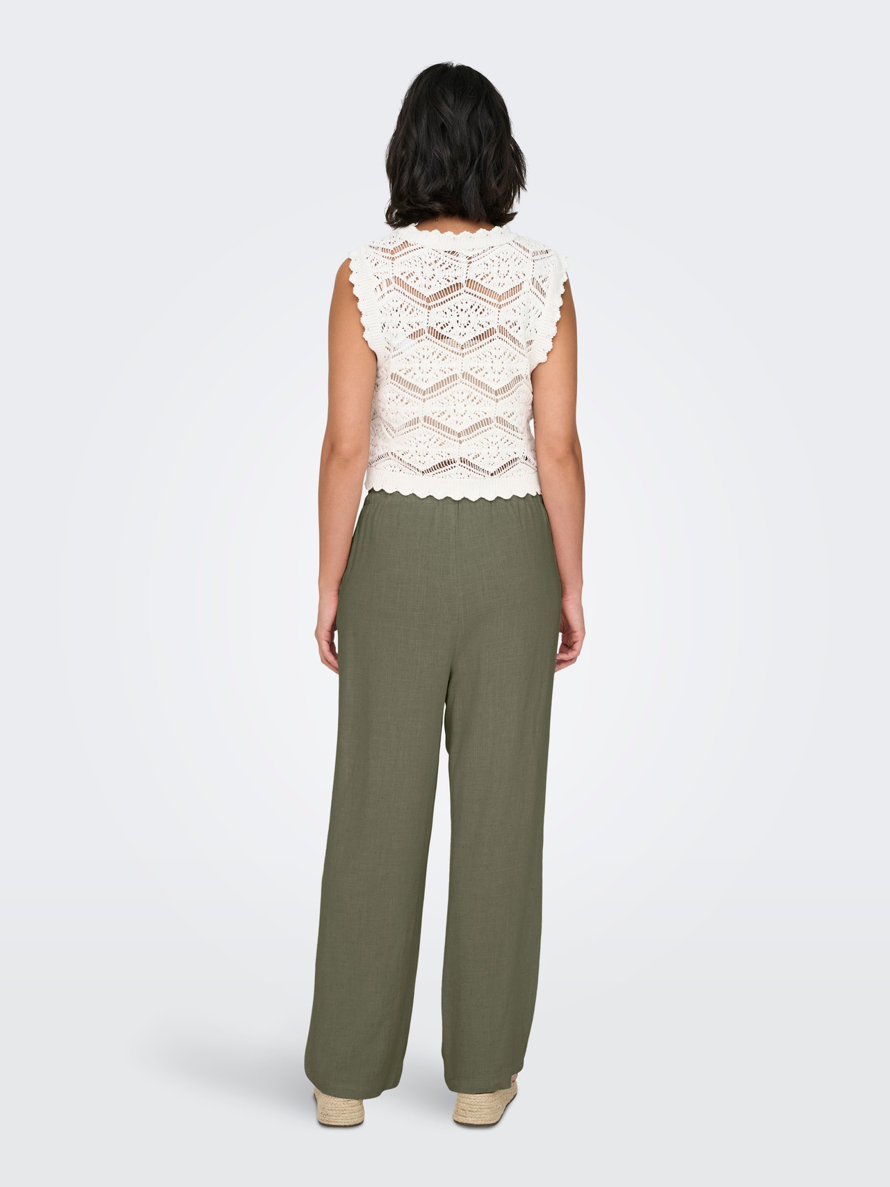 ONLY Ravno pristajanje Srednji struk Hlače -Deep Lichen Green - 15322263