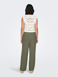 ONLY Ravno pristajanje Srednji struk Hlače -Deep Lichen Green - 15322263