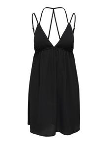 ONLY Regular Fit V-Neck Thin straps Short dress -Black - 15322291